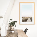 Boho Chic Wall Art Print. Sandy Beach Path, Dried Grass