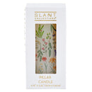 Boho Flowers Mini Pillar Candle  | Aesthetic Unscented Table Decor Floral Cylindrical Candle 4.75"