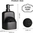 BosilunLife Soap Dispenser with Sponge Holder Liquid Recycled Ceramic Eco-Clay