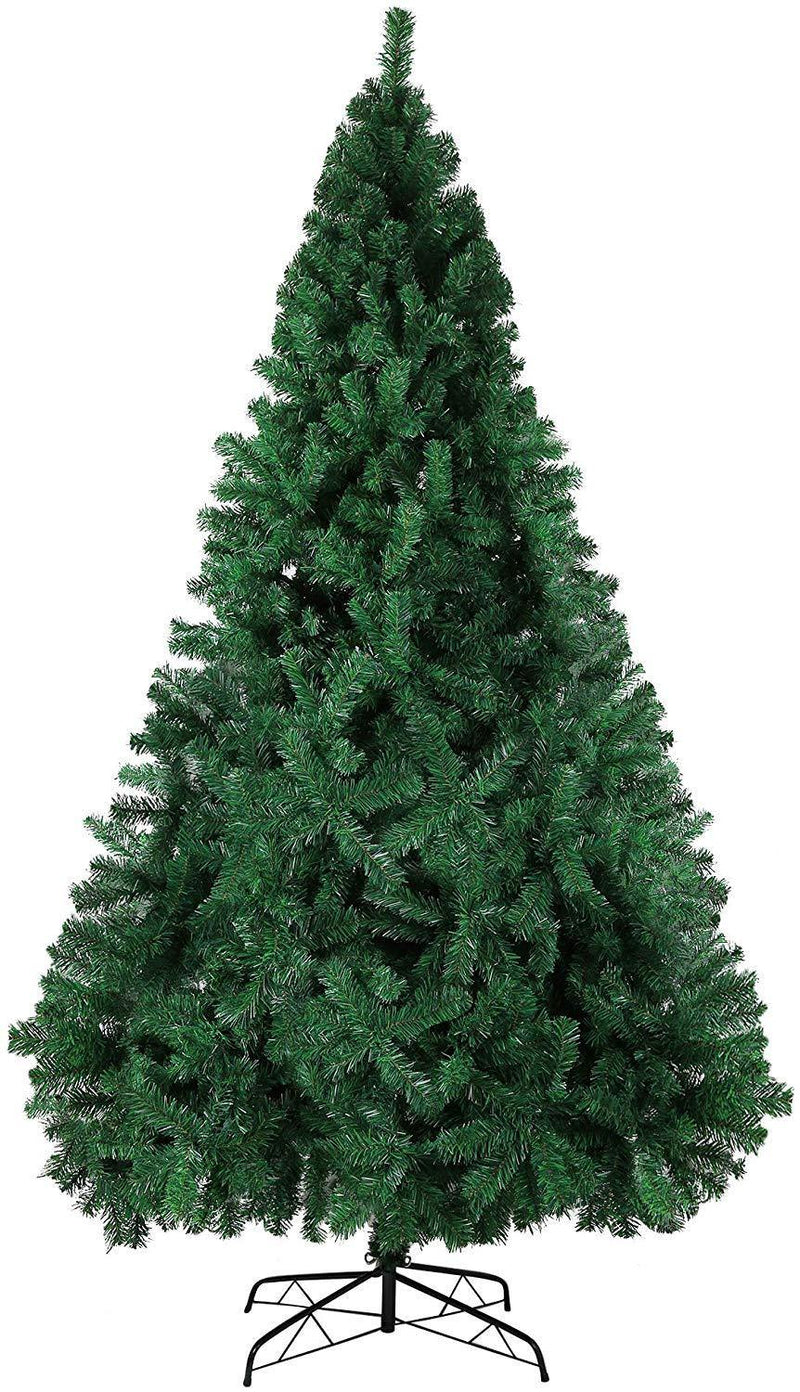 9' High Artificial Christmas Pine Tree Fake Xmas Tree 1850 Tips Full Tree W/ Solid Metal Stand