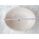 Botticino Marble Natural Stone Oval Vessel Sink - Honed Finish 16x20.5x6 Inches