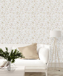 Gold Floral Contour Wallpaper