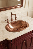Brass Bathroom Sink - Hammered Oval Sink