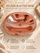 Brass Bathroom Sink - Hammered Oval Sink