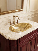 Brass Sink - Moroccan Oval Drop-In Engraved Sink