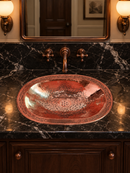 Brass Sink - Moroccan Oval Drop-In Engraved Sink