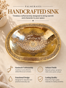 Brass Sink - Moroccan Oval Drop-In Engraved Sink