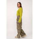 Brat Green Asymmetric Neckline Knit Crop Top Sweater [Size SM Remaining]