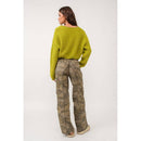 Brat Green Asymmetric Neckline Knit Crop Top Sweater [Size SM Remaining]