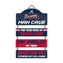 Atlanta Braves Wooden Man Cave Dangle Sign