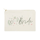 Floral Bride Cotton Canvas Cosmetic Bag
