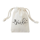 Bride Wedding Cotton Canvas Favor Bags, 6-Pack