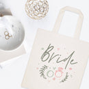 Floral Bride Wedding Cotton Canvas Tote Bag