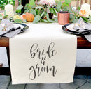 Bride & Groom Cotton Canvas Table Runner