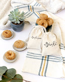 Bridesmaid  Cotton Canvas Wedding Favor Bags, 6-Pack