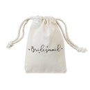 Bridesmaid  Cotton Canvas Wedding Favor Bags, 6-Pack