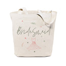 Floral Bridesmaid Wedding Cotton Canvas Tote Bag