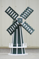 30" Octagon, Decorative, Spinning Poly Dutch Windmill (Green/White)