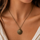 Bronze Seashell Locket Pendant Necklace | Vintage Ocean-Inspired Charm