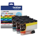 New, Pre-Owned - Brother LC404 Standard-Yield Cyan, Magenta, and Yellow Ink Cartridges, LC404 3-Pack