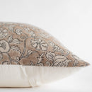 Arlet Floral Block Printed Pillow Cover | Light Brown