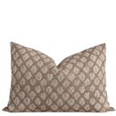 Liora Floral Block Printed Pillow Cover | Brown | Lumbar
