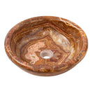 Brown Onyx Translucent Natural Stone Polished Drop-in Vessel Sink 16 x 6 Inch