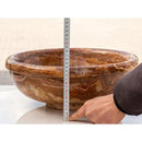 Brown Onyx Translucent Natural Stone Polished Drop-in Vessel Sink 16 x 6 Inch