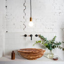 Brown Onyx Translucent Natural Stone Polished Drop-in Vessel Sink 16 x 6 Inch