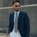 Novara - Printed Silk Tie - Brown