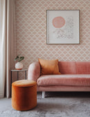 Brushstroke Scallops Wallpaper - Modern Art Deco Pattern in Soft Neutrals