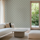 Brushstroke Scallops Wallpaper - Modern Art Deco Pattern in Soft Neutrals