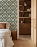 Brushstroke Scallops Wallpaper - Modern Art Deco Pattern in Soft Neutrals