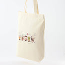 Bubble Tea Tote Bag – Cream Canvas with Enamel Pin & Keychain