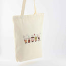 Bubble Tea Tote Bag – Cream Canvas with Enamel Pin & Keychain