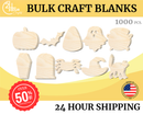 Unfinished Wood Halloween Craft Blanks | Bulk 1000 Piece Pack | Halloween Themed Shapes | 1/8" Thick Wood Cutouts | 4" or 5" DIY Craft Blanks | Wholesale Craft Supply