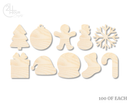Unfinished Wood Christmas Craft Blanks | Bulk 1000 Piece Pack | Christmas Themed Shapes | 1/8" Thick Wood Cutouts | 4" or 5" DIY Craft Blanks | Wholesale Craft Supply