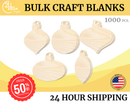 Unfinished Wood Christmas Ornament Craft Blanks | Bulk 1000 Piece Pack | 5 Ornament Designs | 1/8" Thick Wood Cutouts | 4" or 5" DIY Craft Blanks | Wholesale Craft Supply