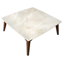 Burdur Beige Premium Natural Marble Coffee Table with Polished Finish Eased Edge