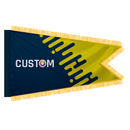 Custom Burgee Flag with Pole Sleeve and Gold Fringe