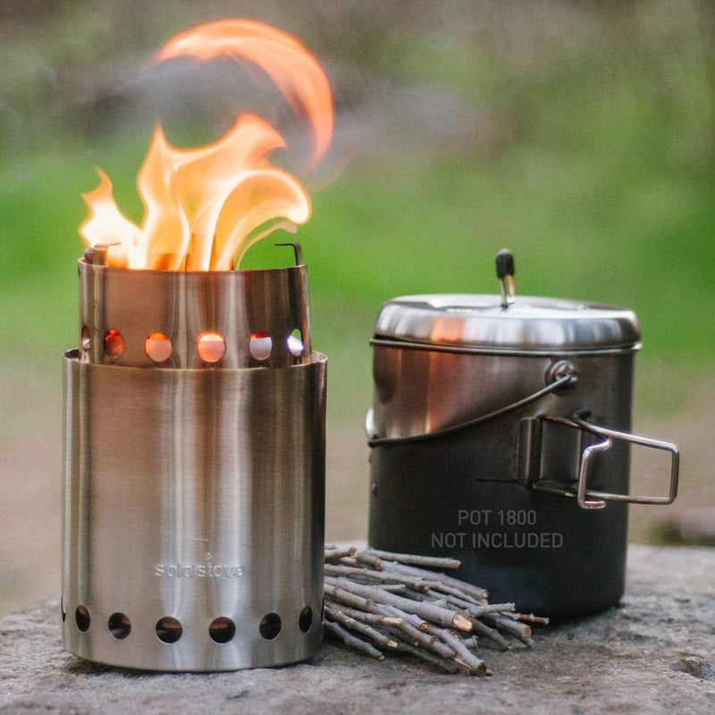 Solo Stove Lite/Titan/Campfire Camping Stove Portable Stove for Backpacking Outdoor Cooking Great Stainless Steel Camping Backpacking Stove Compact Wood Stove Design-No Batteries or Liquid Fuel Canisters Needed