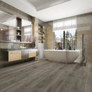 WPC Vinyl Rigid Core 9" Width 60" RL 9.5mm Thick, 1.5mm IXPE Burnished Fossil Romulus Floors - Mazzia Collection bathroom view 2