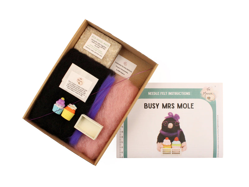 Felting Kit - Busy Mrs Mole Needle Felt Kit