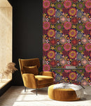 Elegant Red Floral Wallpaper Tasteful