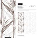 Botanical Wallpaper with Bird of Paradise Flowers in Brown and Gray - C004
