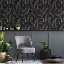 Koi Fish Wallpaper Featuring Illustrative Fish in Black and White - C040