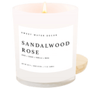Sandalwood Rose Soy Candle - White Jar - 11 oz