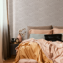 Modern Geometric Wallpaper with an Arched Dot Pattern in Brown - C076