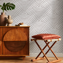 Modern Geometric Wallpaper with an Arched Dot Pattern in Brown - C076