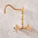 Wall Mounted Unlacquered Brass Faucet